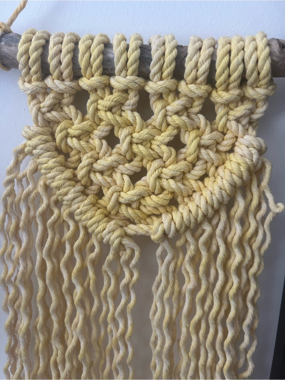Handmade Yellow Macrame Wall Hanging